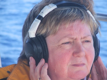 The look of utter concentration during hydrophone duty..