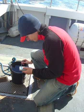 Taking water samples