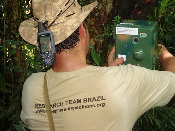 Setting a camera trap