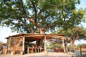 Central area with "dining room", kitchen, equipment storage