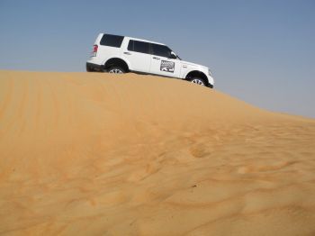 On a survey with an expedition Land Rover