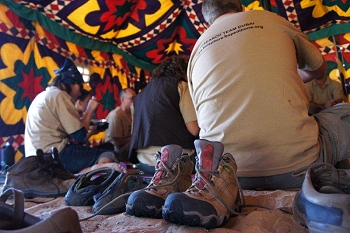 Inside the Bedu mess tent