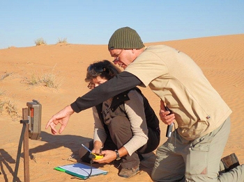 Setting up a camera trap