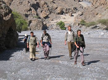 Surveying a wadi (courtesy of Claudia Hosp).
