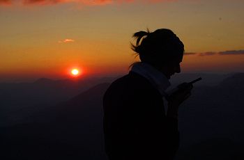 Radioing in at sunset