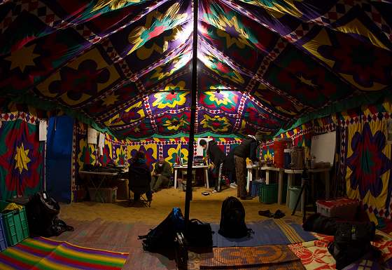 Inside the Bedu mess tent